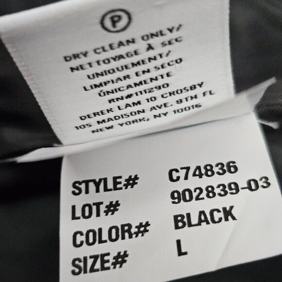 Derek Lam 10 Crosby 2 Button Wool Alpaca Relaxed Coat New Women's Black Size L - Picture 14 of 15